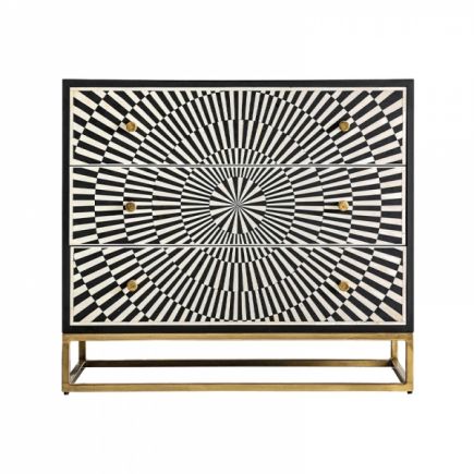 Black and bone lacquered chest of drawers 'Comtois' | Procomobel