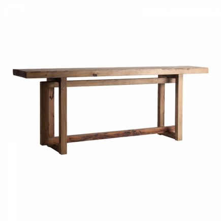 Consola de Madera de Pino Reciclada Guerin vista lateral