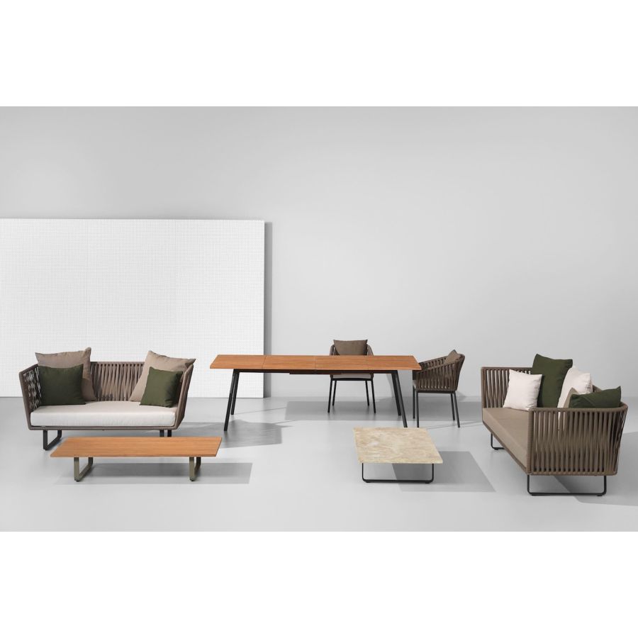 Outdoor Sofa with Aluminum Legs 'Bela Rope'