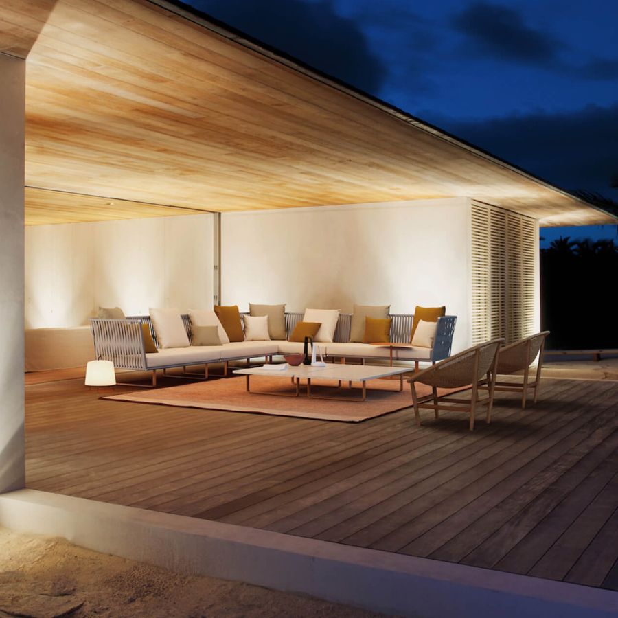 Outdoor Sofa with Aluminum Legs 'Bela Rope'