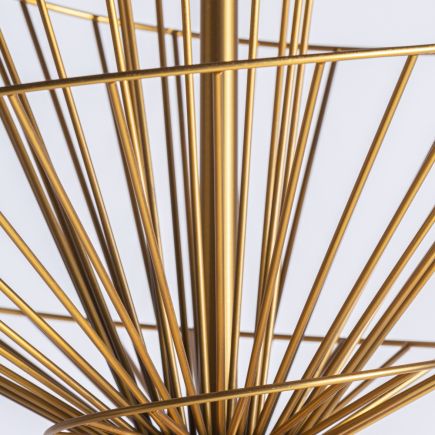Lámpara de Techo Moderna Gerard detalle varillas estructura de hierro dorada
