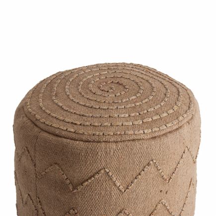 Barbier Round Jute Pouf | Procomobel