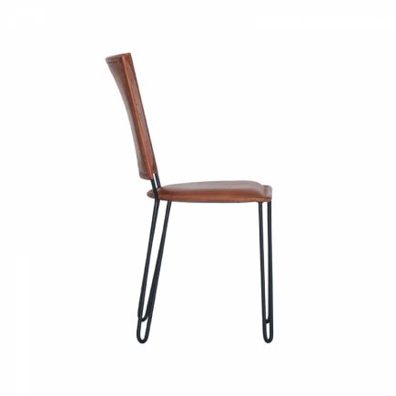 Silla de Cuero de Cabra Weber vista lateral derecha
