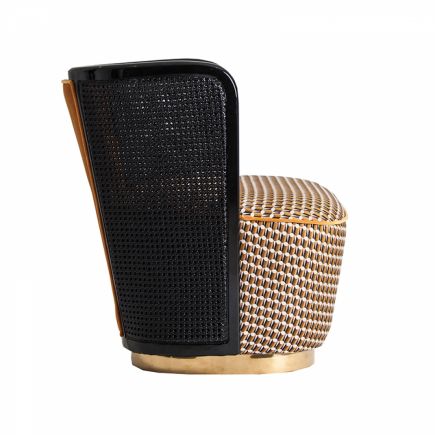Rubber Wooden Armchair with Rattan Lagarde : Procomobel