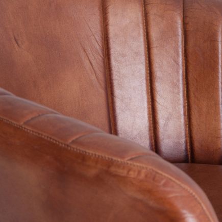 Leather Stool with Backrest Hamon : Procomobel