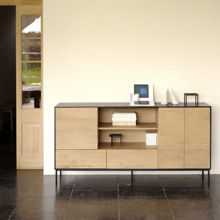 Oak Sideboard 2 Doors 3 Drawers Blackbird | Procomobel