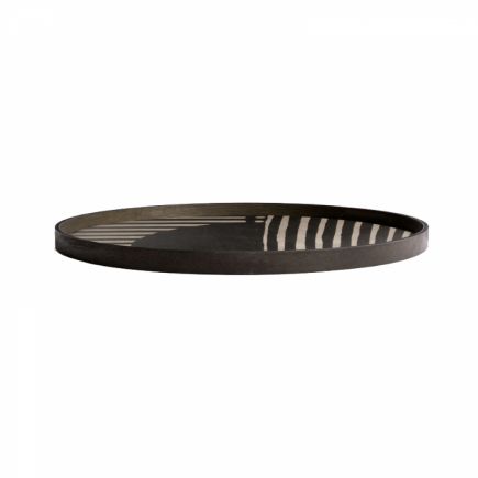 Round Wooden Tray Asymmetric Dot | Procomobel