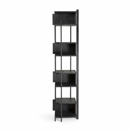 Black Teak Wood Shelf 'Abstract' | Procomobel