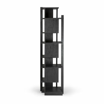 Black Teak Wood Shelf 'Abstract' | Procomobel