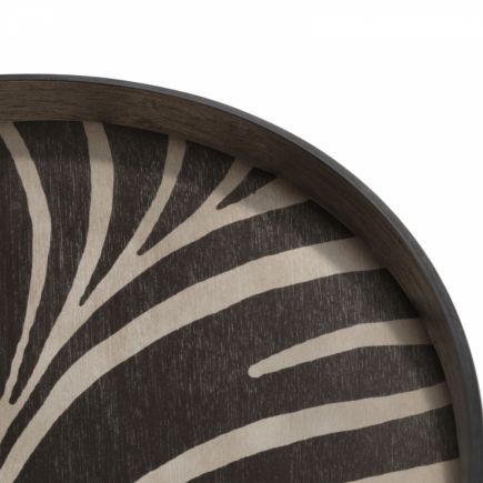 Round Brown Tray 'Folk' | Procomobel
