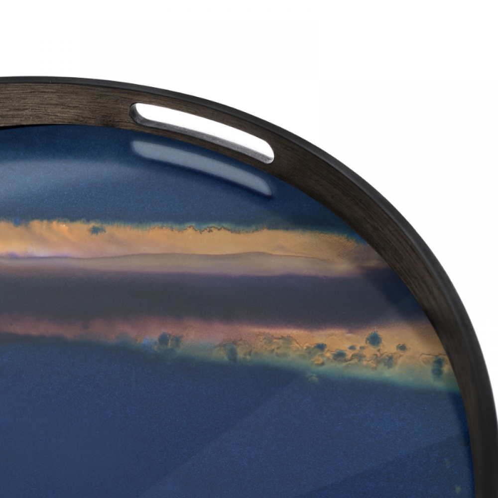 Indigo 'Organic' glass tray
