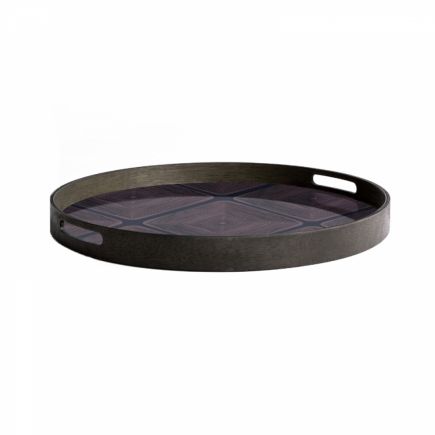 Bandeja de vidrio Midnight Linear Squares