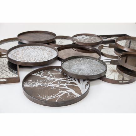 Round Wooden Tray White Tree | Procomobel