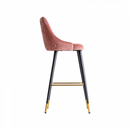 Adam Velvet Stool with Backrest | Procomobel