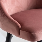 Taburete con Respaldo de Terciopelo Adam detalle asiento color rosa palo