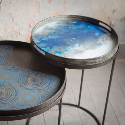 Blue Mist Organic Glass Tray : Procomobel