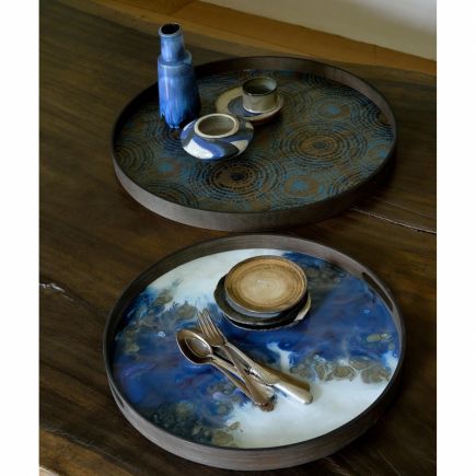 Blue Mist Organic Glass Tray : Procomobel