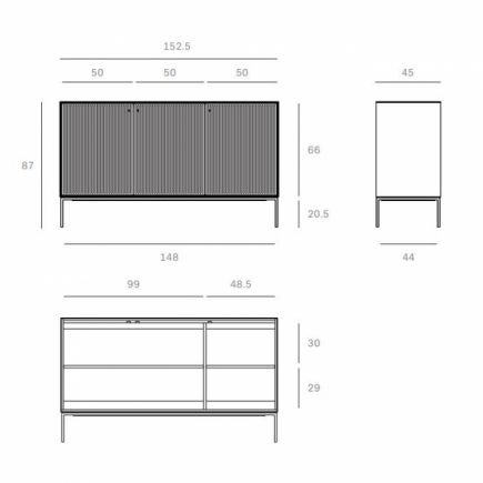 Sideboard in Teak Grooves | Procomobel