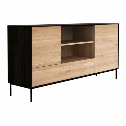 Oak Sideboard 2 Doors 3 Drawers Blackbird | Procomobel
