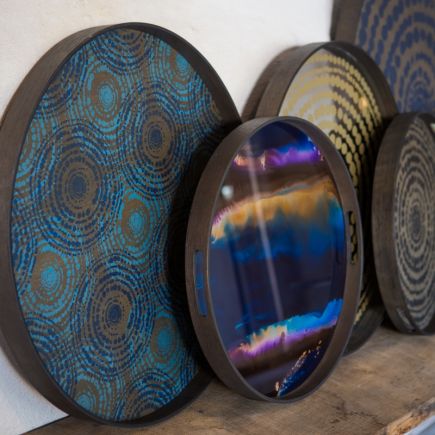 Buy Online Round Wooden Tray Seaside 'Beads' at Procomobel