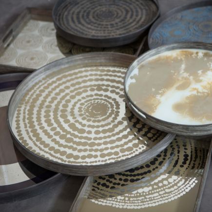 Mirror tray Gold Beads | Procomobel
