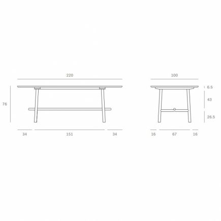 Rectangular Dining Table 'Profile' | Procomobel