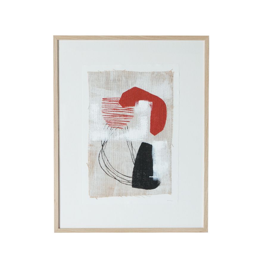 Set of 2 Abstract Paintings 'Yalow'