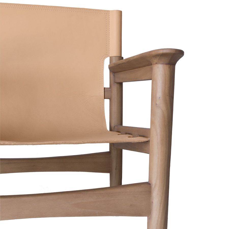 Wood and leather armchair 'Krafft'