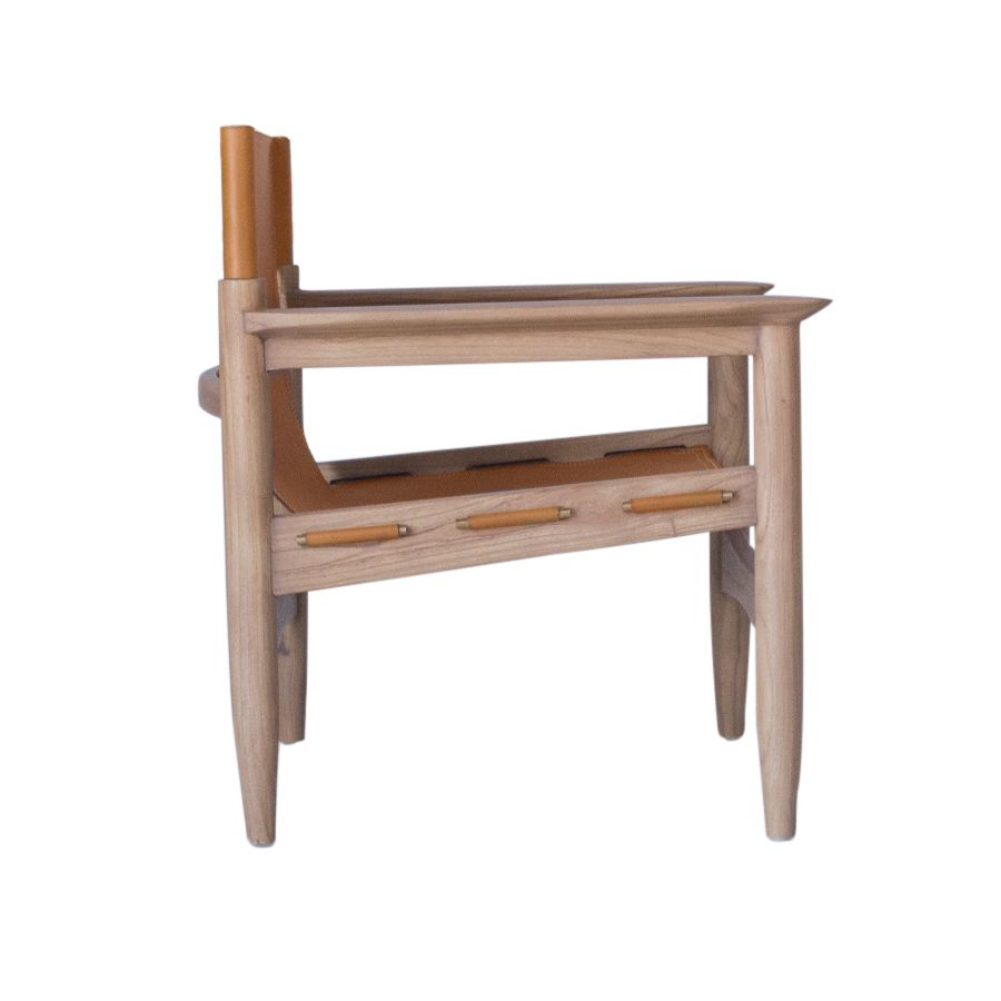 Wood and leather armchair 'Krafft'