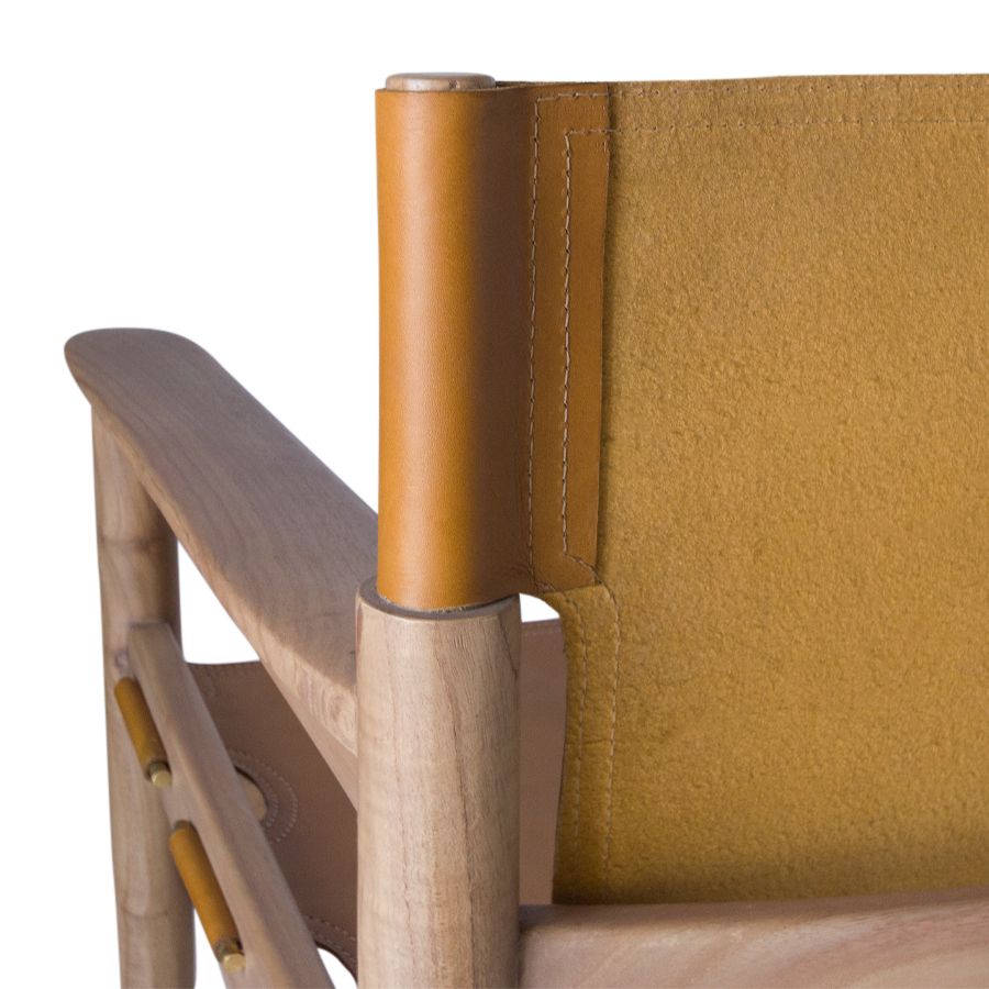 Wood and leather armchair 'Krafft'