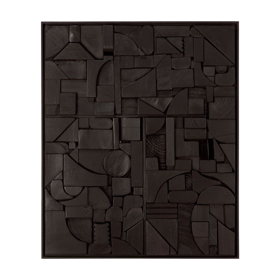 Arte Mural Rectangular Negro ‘Bricks’