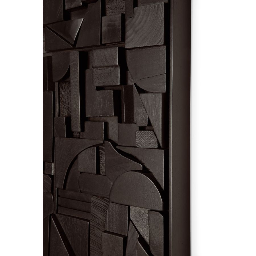 Black Rectangular Mural Art 'Bricks' Black Mural Art 'Bricks