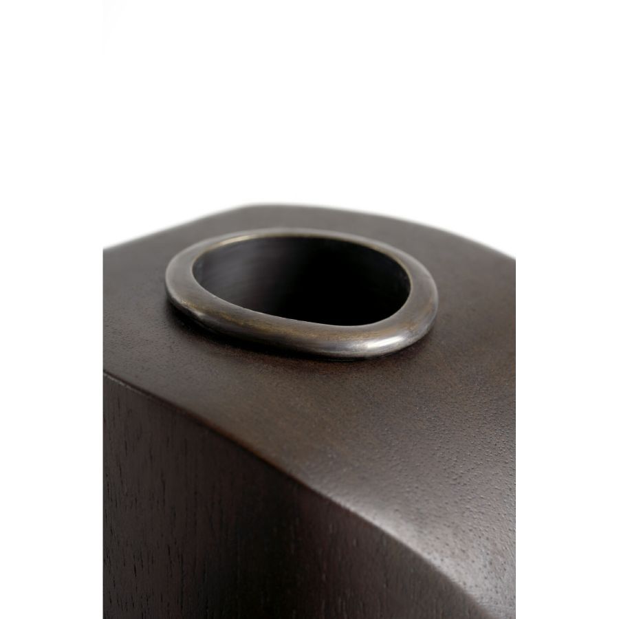 Set of 3 Mahogany 'PI' Candle Holders
