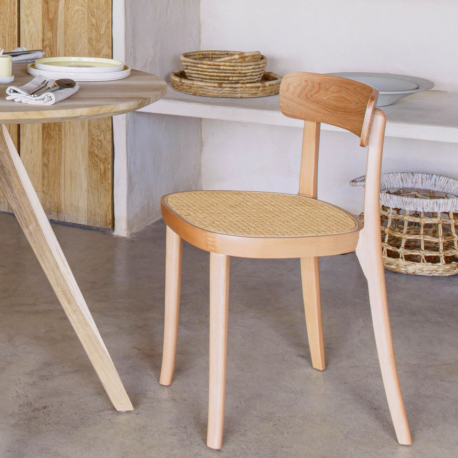 Rattan Wood Chair 'Romane