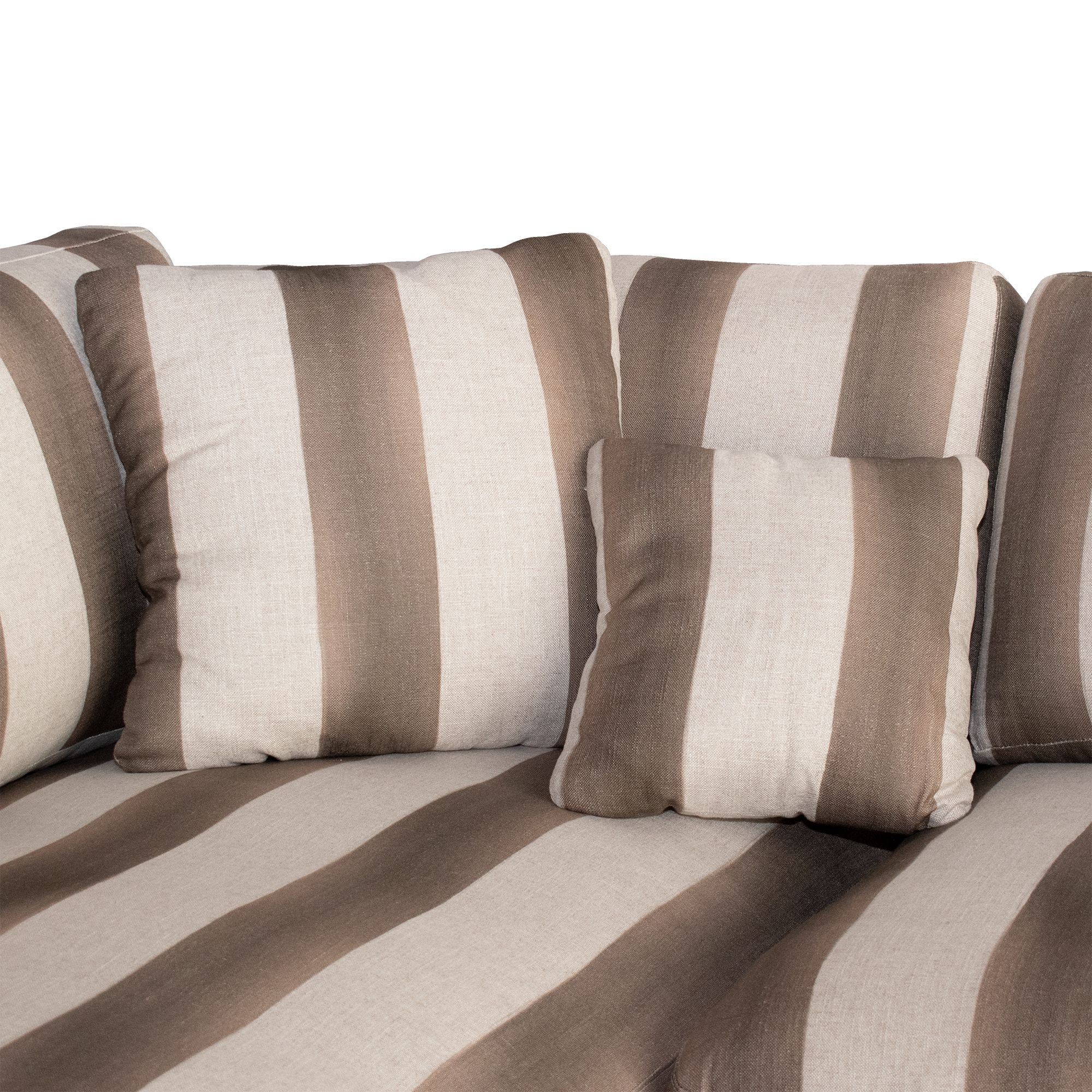 Sofá con Chaiselongue Rayas Marrón ‘Zen’