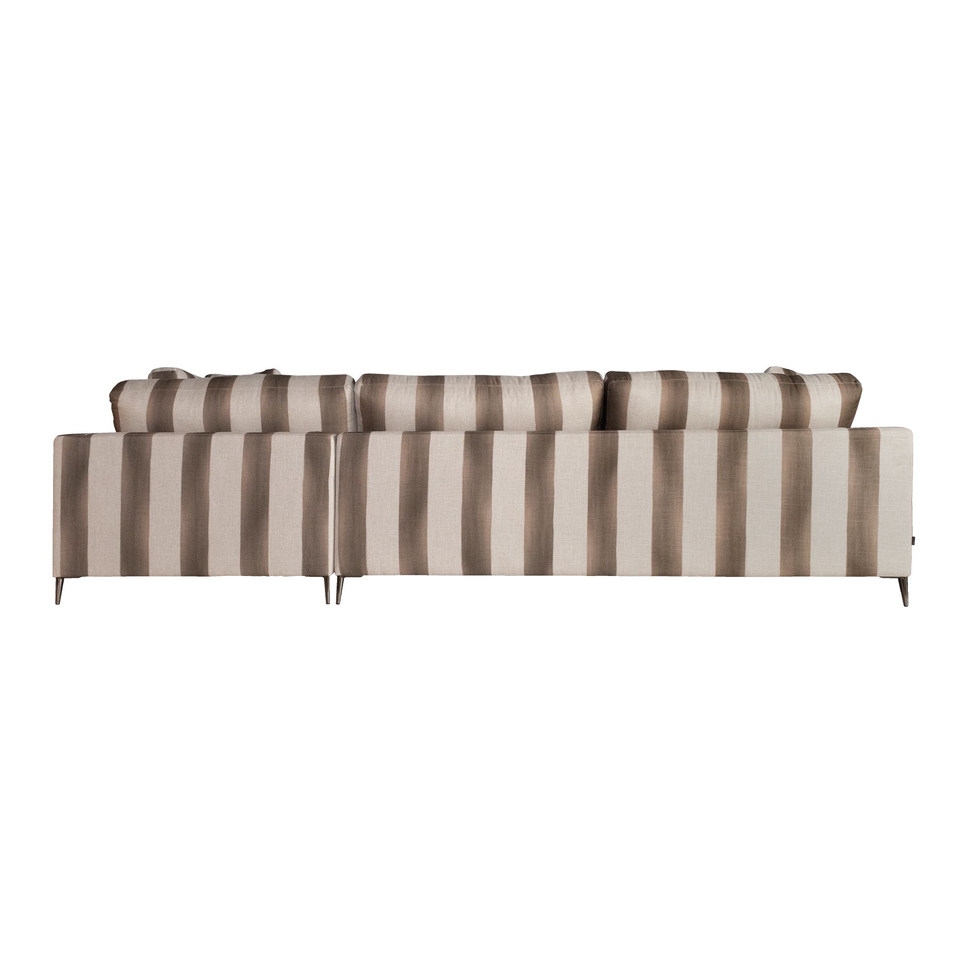 Sofá con Chaiselongue Rayas Marrón ‘Zen’