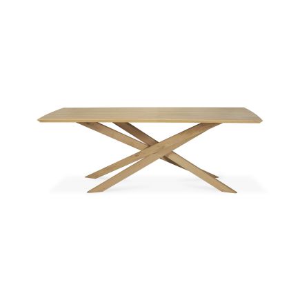 Vista Frontal Mesa Comedor Rectangular Mikado Roble