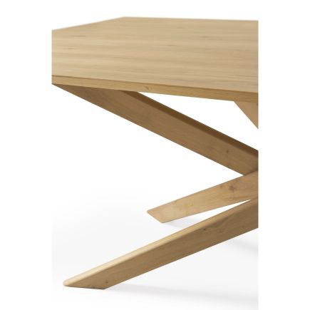 Detalle Mesa Comedor Rectangular Mikado Roble