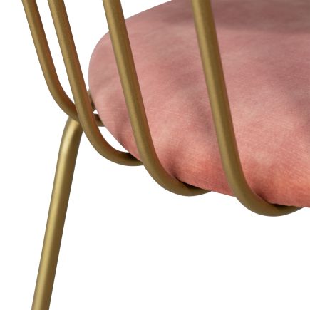 Imagen de Detalle Silla Tapizada Rosa ‘Cristea’ Respaldo Asiento