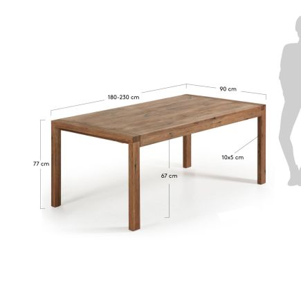 Medidas Mesa Comedor Extensible Envejecido ‘Briva’ 180