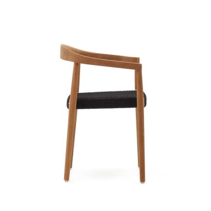 Vista Lateral Perfil Silla Apilable Exterior ‘Ydalia’ Negro