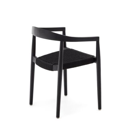 Vista Lateral Izquierda Silla Exterior Apilable ‘Ydalia’ Negro