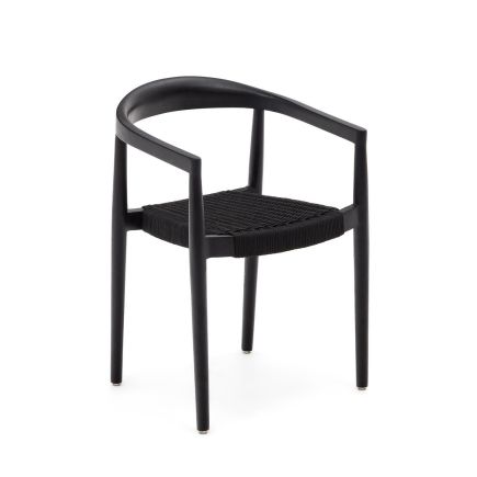 Vista Frontal Silla Exterior Apilable ‘Ydalia’ Negro