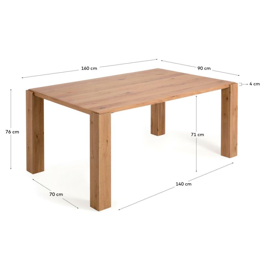 Oak veneer table 'Deyanira'