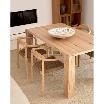 Mesa de Chapa Roble 220x110cm Deyanira en comedor