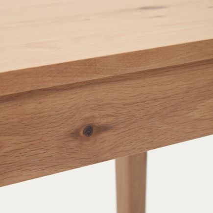 Mesa Extensible de Chapa Roble Yain detalle del lateral