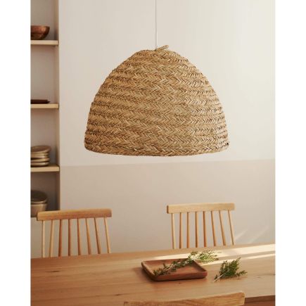 Mesa Extensible de Chapa Roble Yain con lámpara natural
