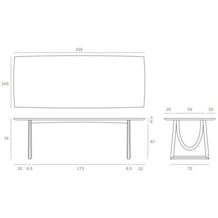 Meiddas Mesa de Comedor Roble Geometric