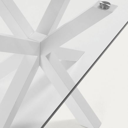 Imagen de Detalle Mesa Cristal y Acero ‘Argo’