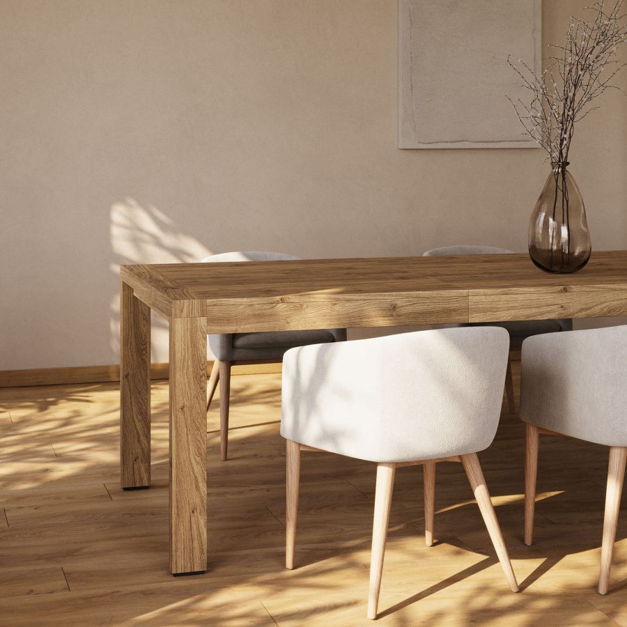 Natural Extending Dining Table 'Briva'